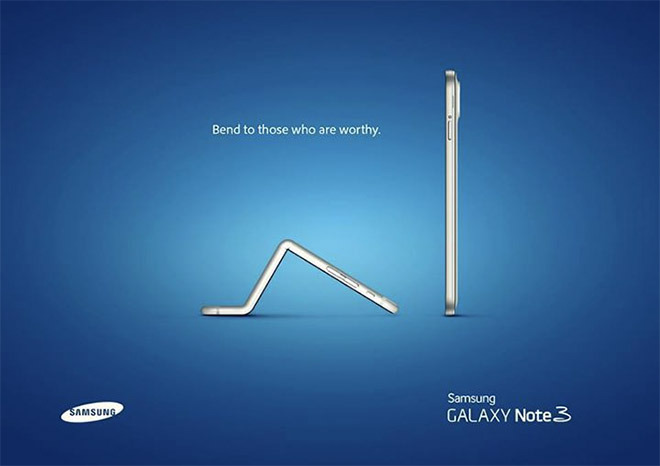 samsung trolling apple about the bent iphone 6plus! - meme