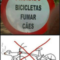 Aff nem pode mais deixar sua bicicleta fumar um cão