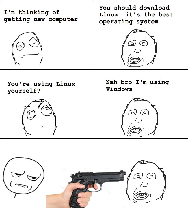 Linux is really cool but you need to know how to use it. - meme