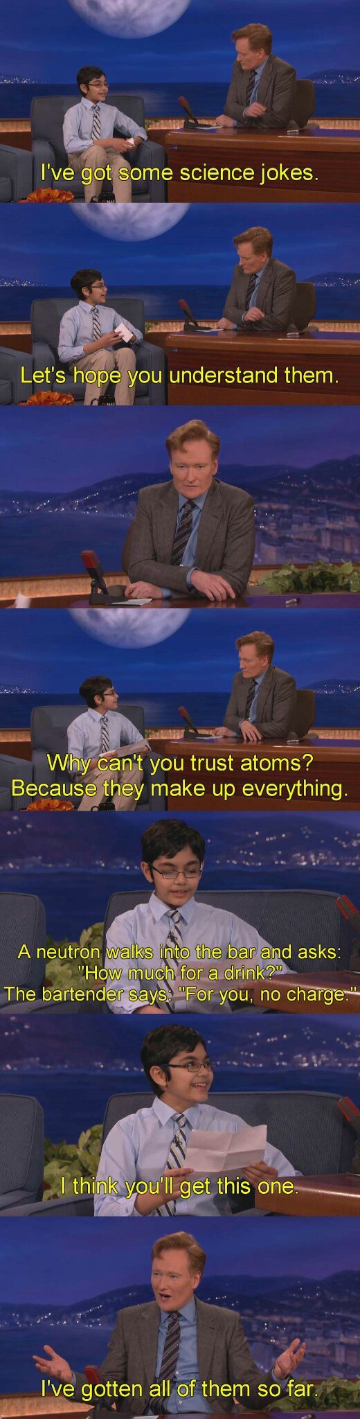 Conan gets science jokes - meme