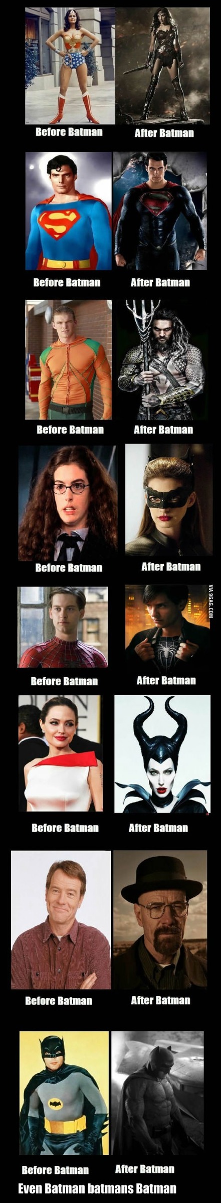 Things before Batman and thanks after Batman - meme