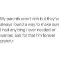 I didn't have 2 parents but, thank you mom.