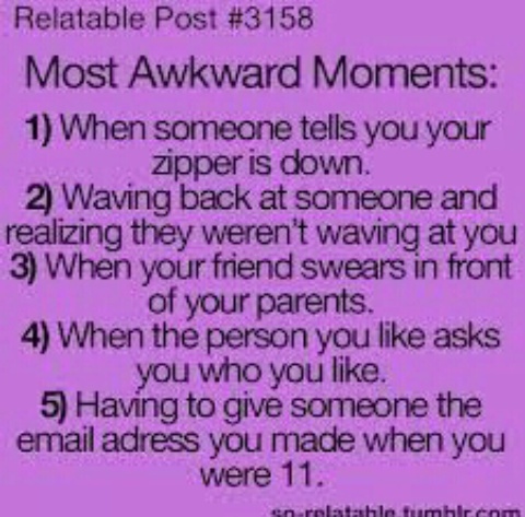 5 awkward moments - meme