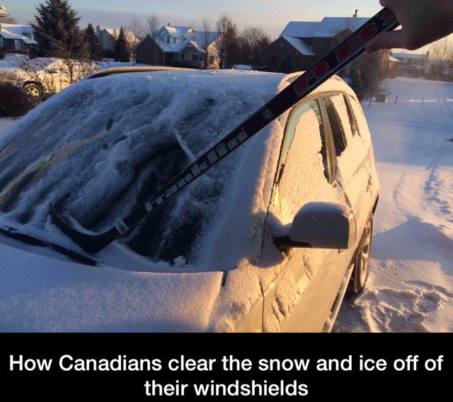 How Canadians clear the snow - meme
