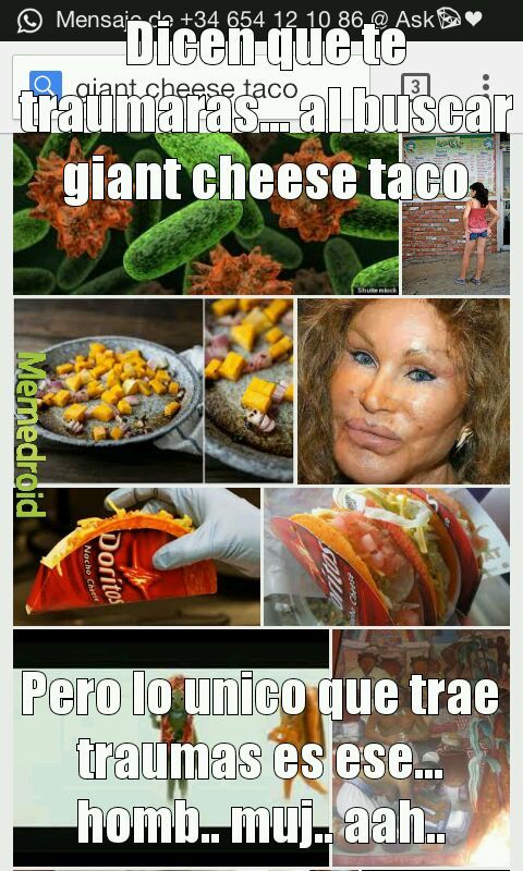 Giant cheese taco (?) - meme