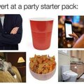 introvert at a party starter pack