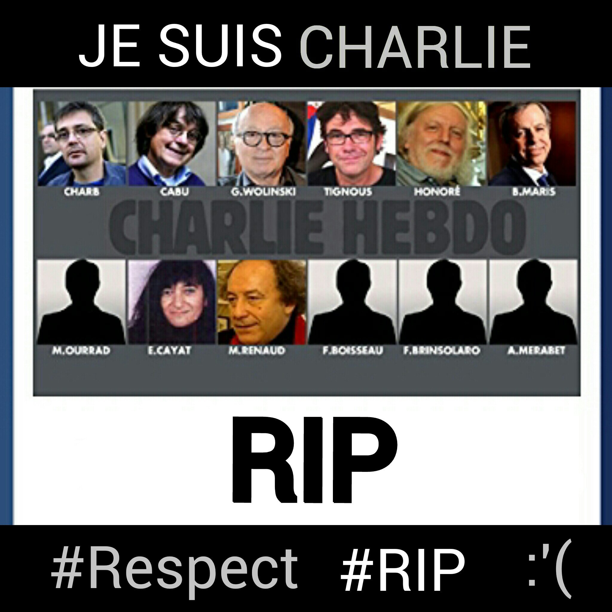 JE SUIS CHARLIE #RESPECT RIP AUX 12 MORTS - meme