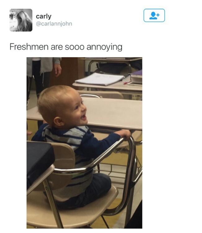 Incoming Freshmen look younger every freaking year - meme