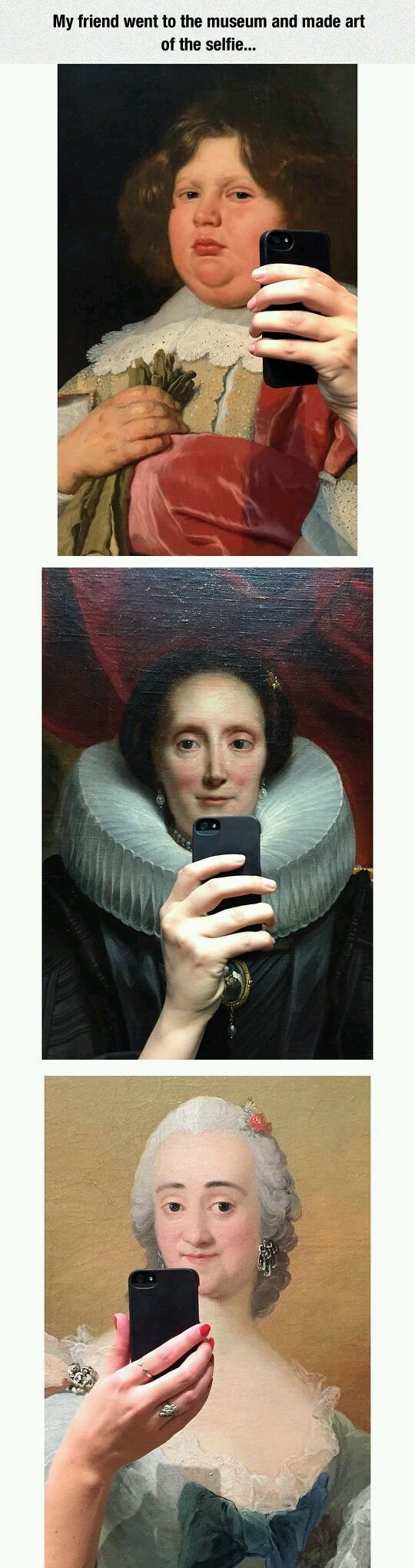 Selfies with portraits - meme