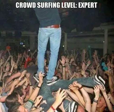 Crowd surf - meme