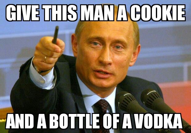 Putin Cookie and Vodka - meme