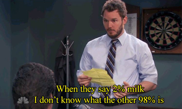 2% milk is 98% tree - meme