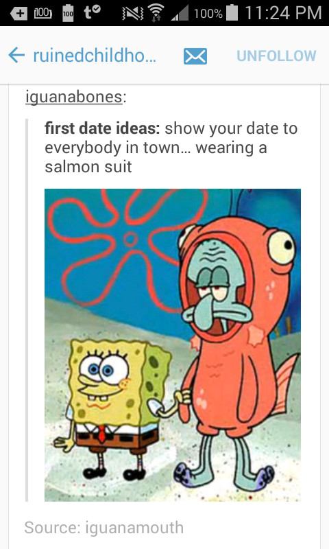 Wearing a salmon suit - meme