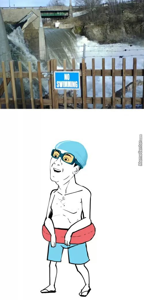 no swimming - meme