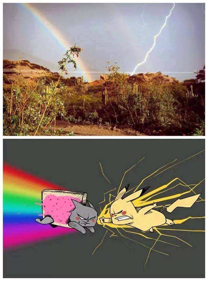 Nyan cat vs pikachu - meme