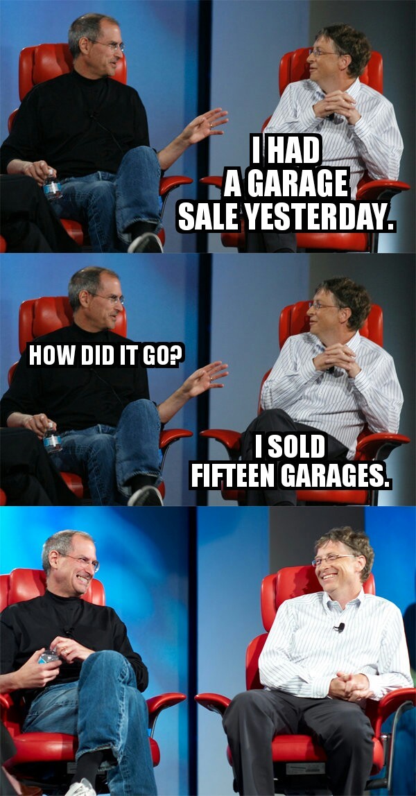 Steve gates vs. Bill jobs - meme