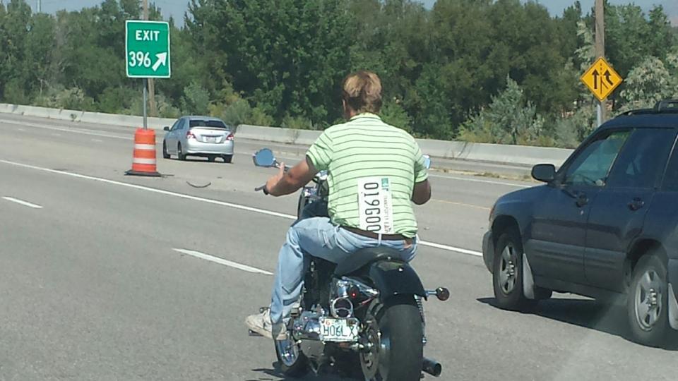 standard motorcycle driving in Utah - meme