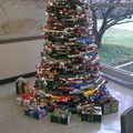 Christmas tree out of books