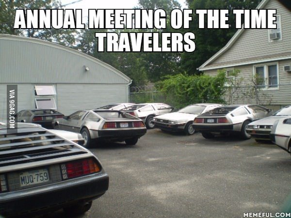 Meeting des voyageurs dans le temps - meme