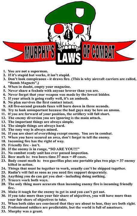 Murphy's laws of Combat - meme