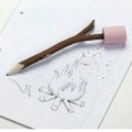 Marshmallow eraser and twig pencil
