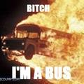 This bus is on fire