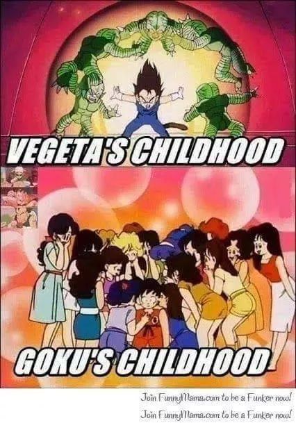 Goku the man as a kid - meme