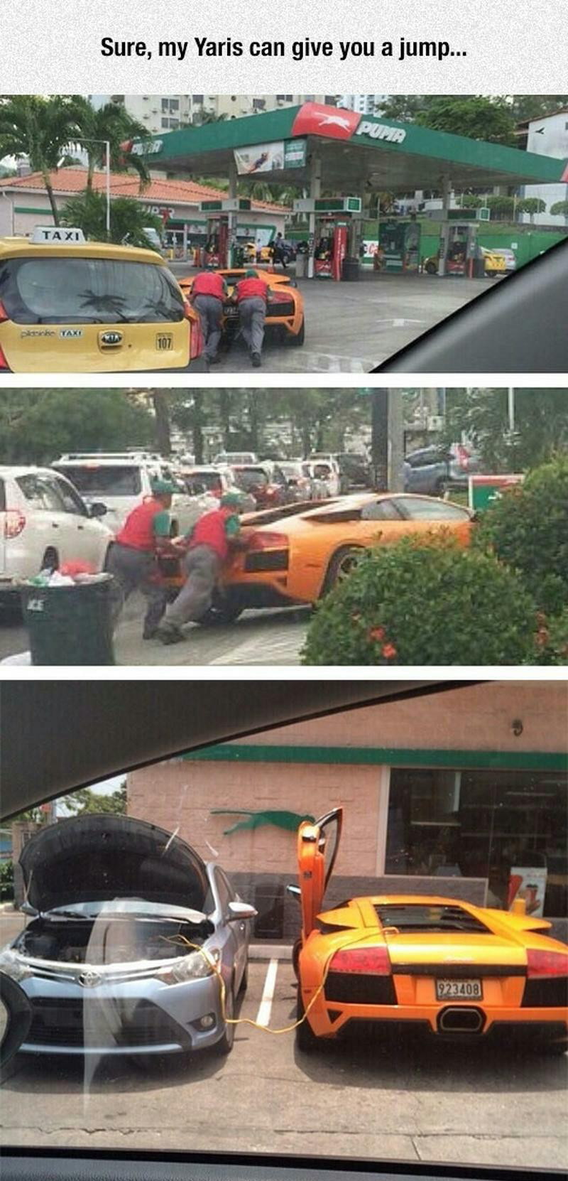 Lamborghini needs jump - meme