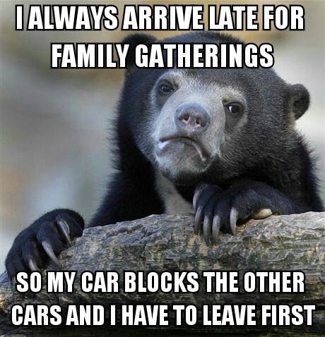 I hate family gatherings. - meme