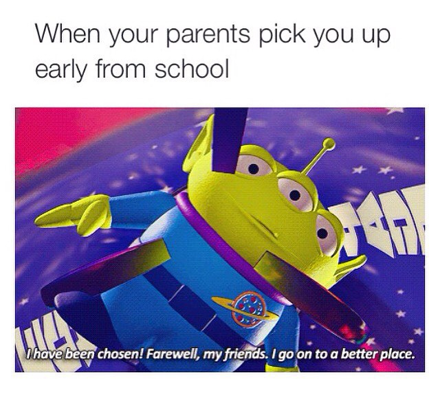 (Quando seus pais te buscam mais cedo na escola) - meme