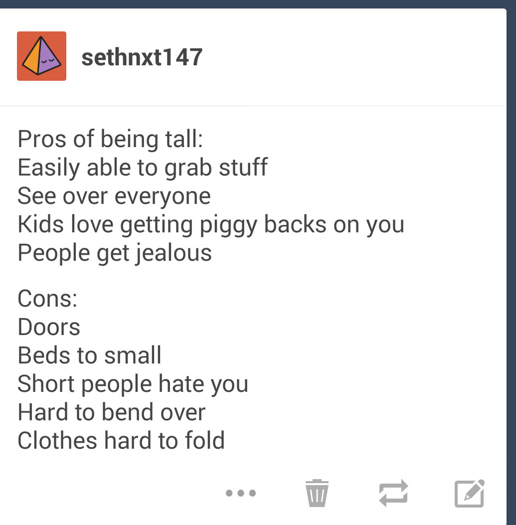 In response to the pro and cons of short people memes