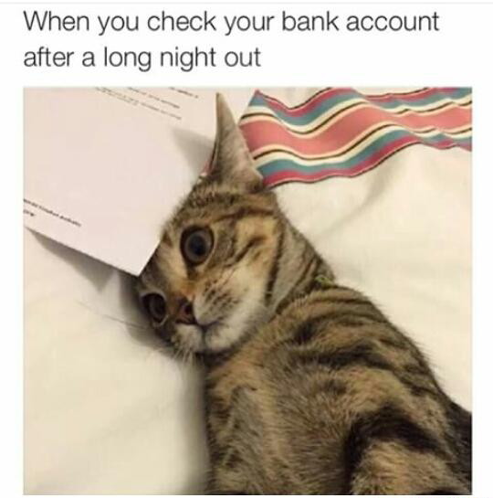Bank account thoughts - meme