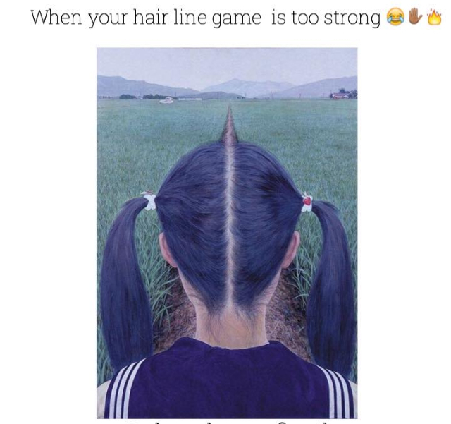 Straight hairline - meme