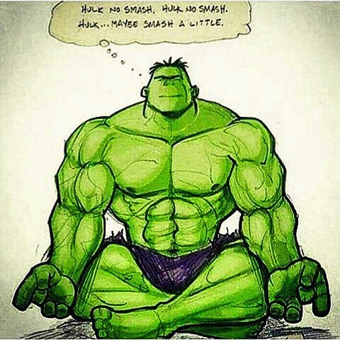 Meditar version Hulk xD - meme