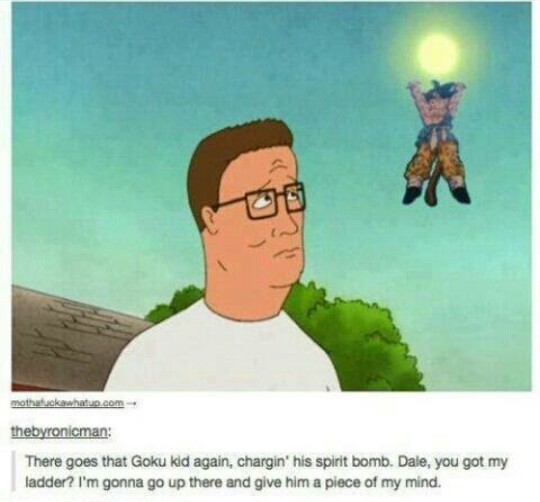 Hank is tired of you shit goku - meme