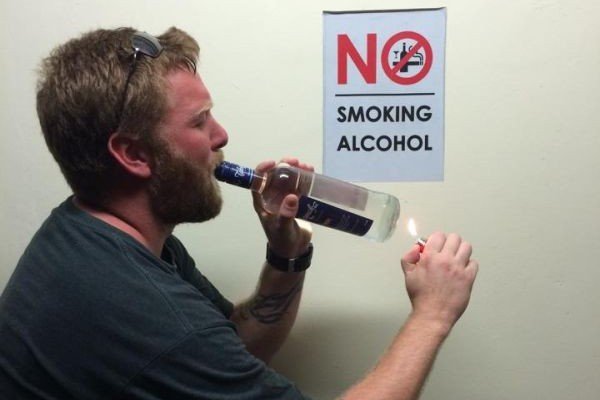 no smoking alcohol - meme
