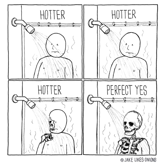 Showering in the Winter - meme