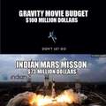 It's funny how a space mission is cheaper than a movie
