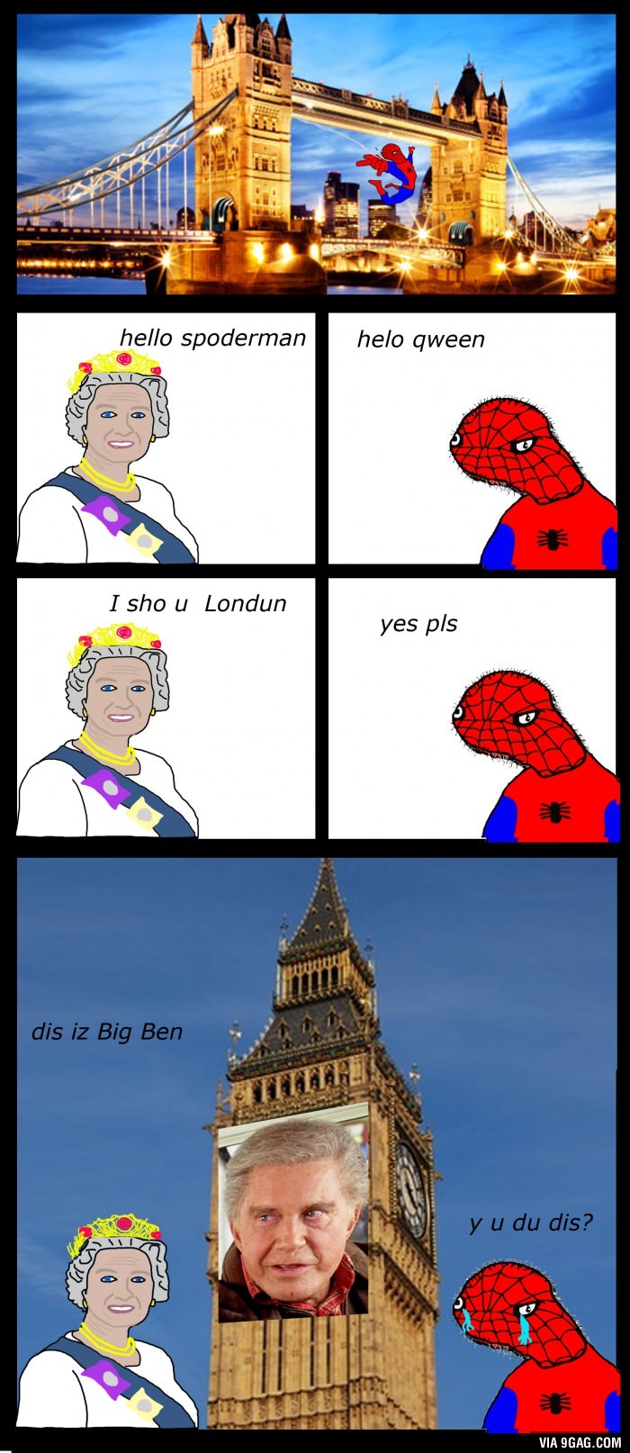 Spoderman visite Londres - meme