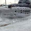 Jeep leaves ice shell behind