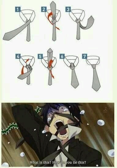 Learning how to tie a tie for the first time - meme