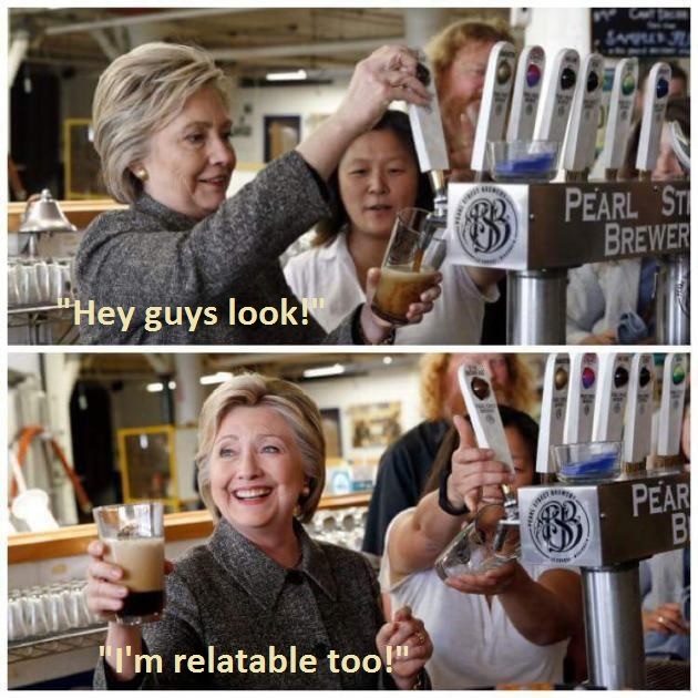 Trying too hard Hilary - meme