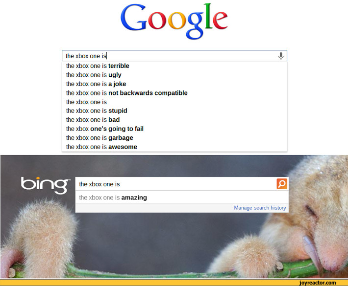 Google and Bing - meme