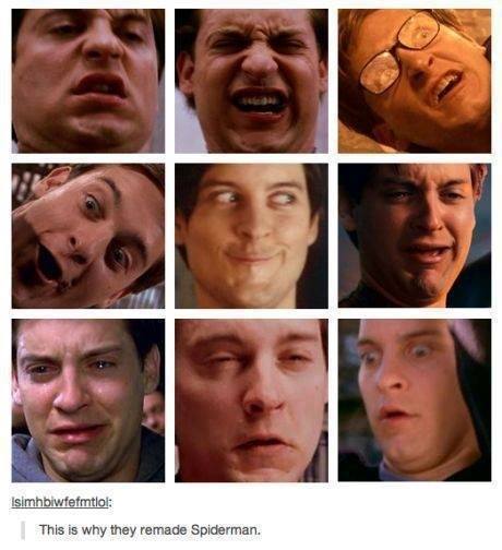 The many faces of Peter Parker - meme