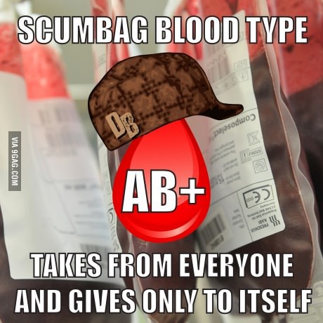 Scumbag blood type - meme
