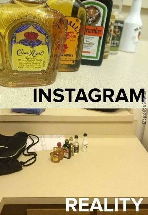 instagram vs reality - meme