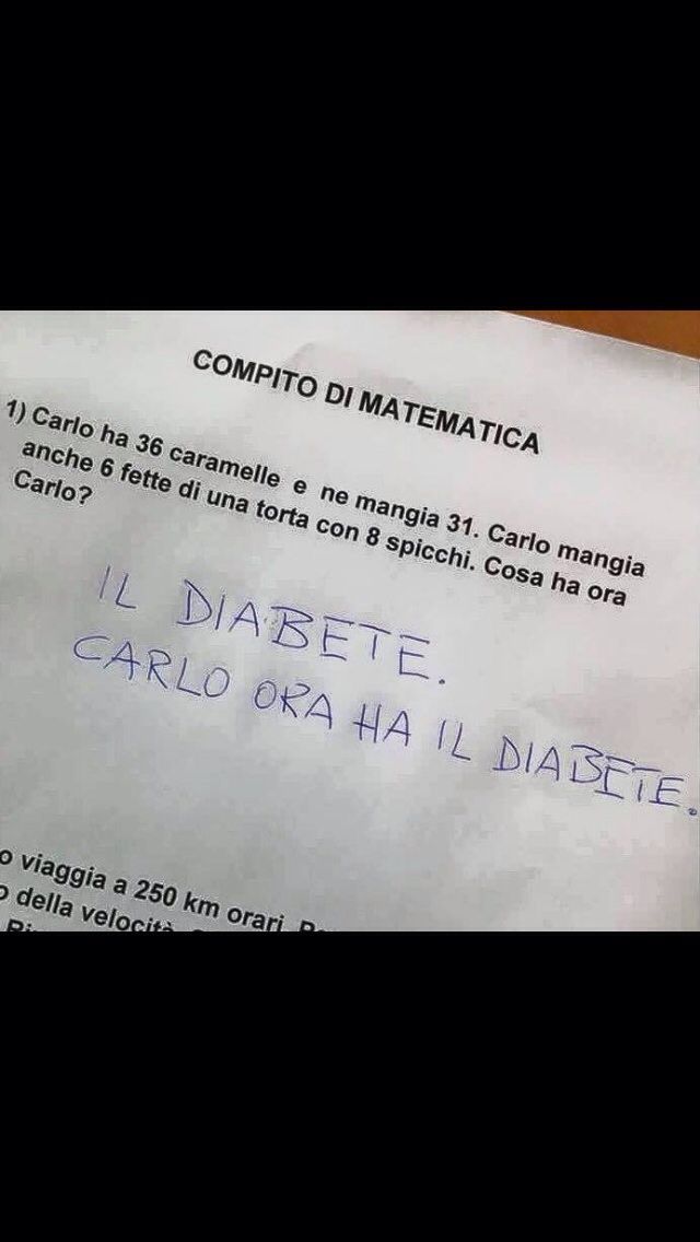 Il diabete matematico - meme