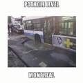 This bus from where I live in Montréal, got into a huge "Bird nest" like they like to call it nid de poules.......