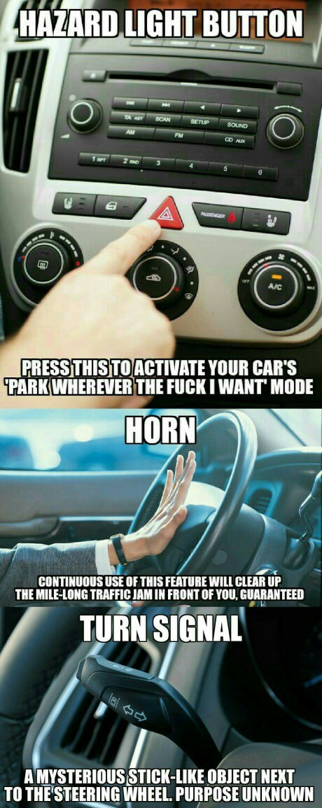 Car feature guide for assholes - meme