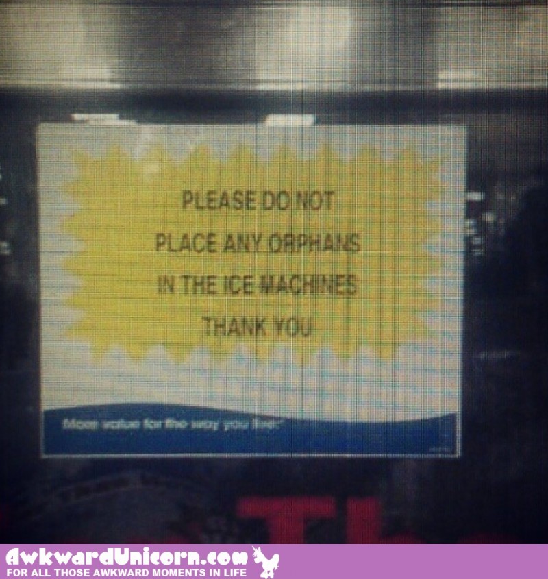 No Orphans in the the ice machine - meme